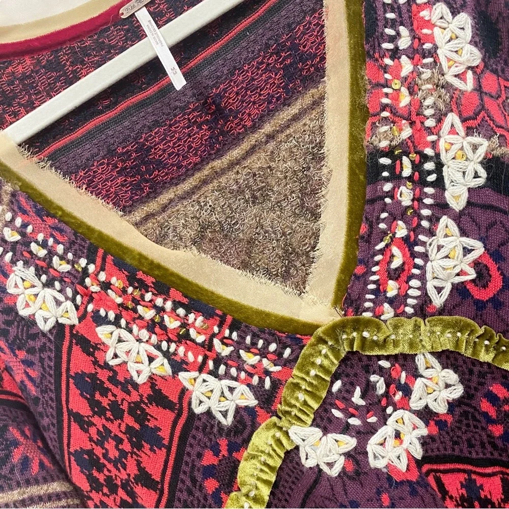 Free People World Traveler Boho Alpaca Blend Pullover Tunic Sweater - Picture 4 of 13